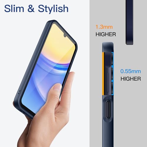 JETech Slim Case for Samsung Galaxy A15, Navy | Soft TPU Design, Matte Finish, Shockproof Protection - color: Navy, size: Galaxy A15