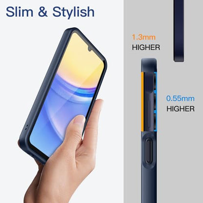 JETech Slim Case for Samsung Galaxy A15, Navy | Soft TPU Design, Matte Finish, Shockproof Protection - color: Navy, size: Galaxy A15