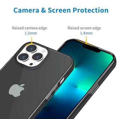 JJGoo Compatible with iPhone 13 Pro Max Case Clear, Transparent Soft Shockproof Protective Slim Thin Bumper Cover Phone Case, Black - color: Clear Black