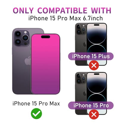 Privacy Screen Protector for iPhone 15 Pro Max Gradient 2 Pack - color: For iPhone 15 Pro Max (red)