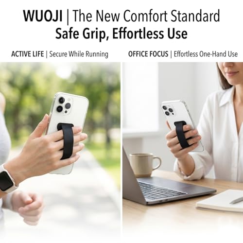 Universal Phone Grip for Smartphones - Phone Holder for Hand for Back of Phone - Wireless Charging Compatible - 2Pack(Black Green) - color: Black Green