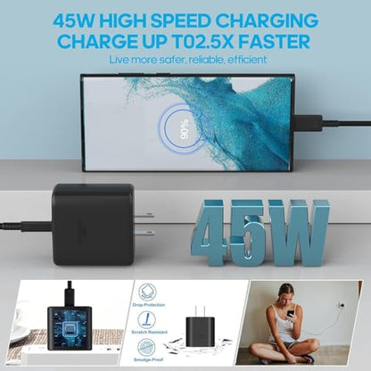Super Fast Charger, 45W USB C Super Fast Charging Wall Charger