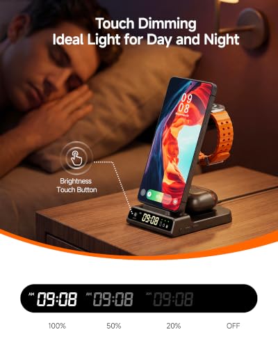 3 in 1 Wireless Charger for Samsung Galaxy S26 Ultra, Galaxy Watch 8, Buds - color: Black