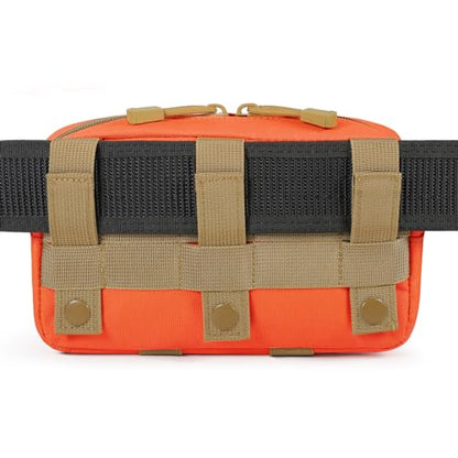FRTKK Tactical Molle Admin Pouch Utility Laser Cut EDC Tool Pouch Bag Horizontal Modular Pouches Include US Flag Patch and Keychain - color: Orange