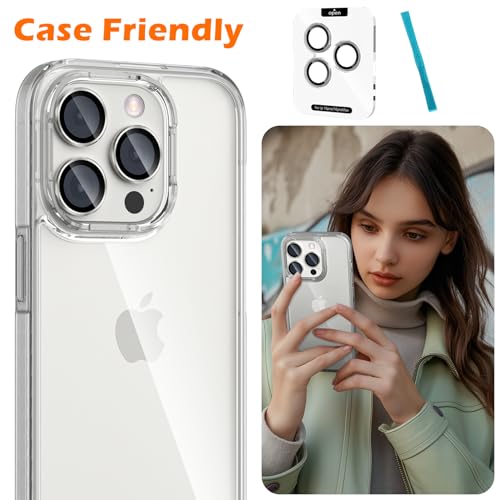 imluckies for iPhone 16 Pro - iPhone 16 Pro Max Camera Lens Protector, AR+AF Tempered Glass, 9H Ultra-Tough Metal Individual Lens Cover, HD Clear Camera Accessories, Case Friendly - White Titanium - color: White Titanium