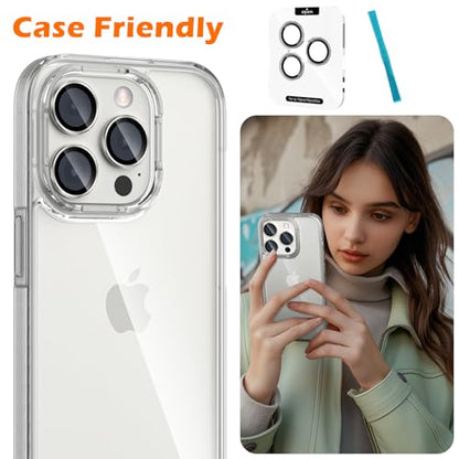 imluckies for iPhone 16 Pro - iPhone 16 Pro Max Camera Lens Protector, AR+AF Tempered Glass, 9H Ultra-Tough Metal Individual Lens Cover, HD Clear Camera Accessories, Case Friendly - White Titanium - color: White Titanium