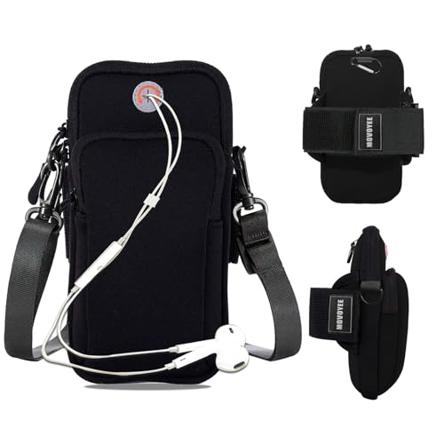 Phone Holder for Running Armband,Cell Phone Purse Small Crossbody Bags for Women Men Kids,iPhone 17 16 16e 15 14 13 12 11 Pro Max Xs Xr X 8 Plus Mini Galaxy Ultra S26 S25 Note Pouch Arm Bands - color: 6-Black with Crossbody Strap&Hook