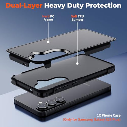 zapica Designed for Samsung Galaxy S26 Plus Case, Black | Military Grade Drop Protection, Dual Layer Structure Design, Heavy Duty Shockproof Non-Slip Phone Cover - color: Black, size: Samsung Galaxy S26 Plus 6.7''
