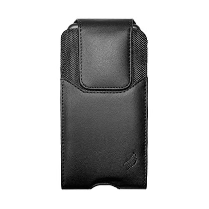 Leather Cell Phone Holster for Boost Celero 5G, Motorola Moto G 5G, Moto G Power 2021/2022/2023/2024, TCL 30 40 50 60 XE, XL, Vertical Case Waist Carrying Pouch with Belt Clip/Loops, Black - size: Large