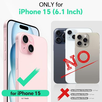 TUCCH 2-in-1 Removable Wallet Case for iPhone 15 (6.1") 2023, Light Blue | RFID Blocking, 4 Card Holders, Kickstand, Wireless Charging, Shockproof TPU, PU Leather, Magnetic, Flip Cover - color: Lake Blue (2-in-1 Detachable)