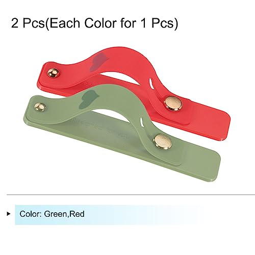 MECCANIXITY 2 Pcs Phone Loop Finger Holder Silicone Phone Strap Grip Holder Cell Phone Grip Stand for Most Smartphones Green,Red - color: Green,Red