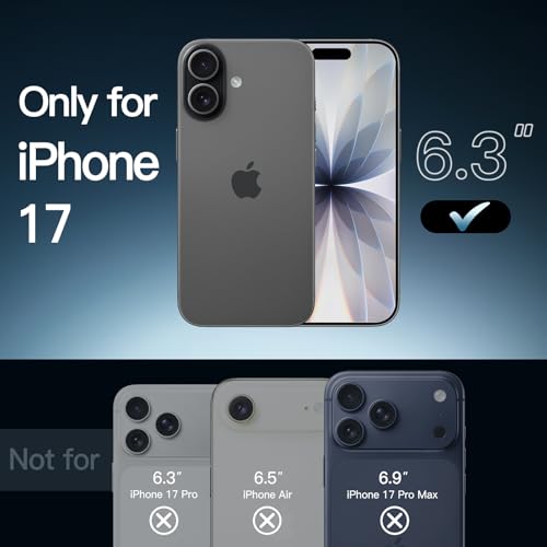 JETech Case for iPhone 17, Anti-Yellowing, Black | Shockproof Protection, Scratch Resistant Hard PC Back, Durable Transparent TPU Bumper - color: Black, size: iPhone 17