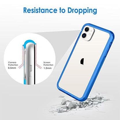 JETech Case for iPhone 11 6.1-Inch, Non-Yellowing Shockproof Phone Bumper Cover, Anti-Scratch Clear Back (Blue) - color: Blue