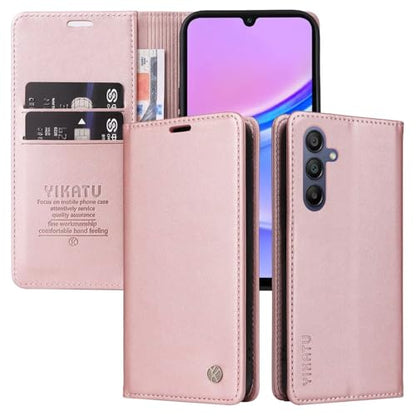 Compatible with Samsung Galaxy A16 Wallet Case PU Leather Flip Folio Case with Card Holder Magnetic Closure Shockproof Protective Phone Cover Rose Gold - color: Rose Gold, size: Samsung A16