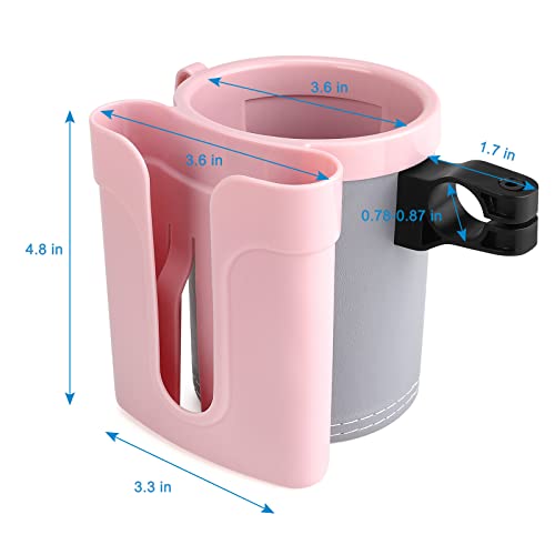 Accmor 3-in-1 Bike Cup Holder with Cell Phone Keys Holder, Bike Water Bottle Holders, Universal Bar Drink Cup Can Holder for Bicycles, Motorcycles, Scooters, Grey Pink - color: Grey Pink