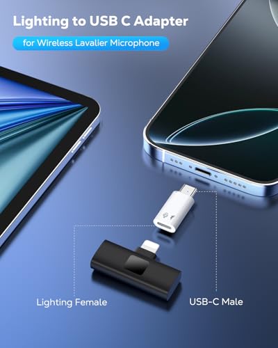 MoKo Lightning to USB C Microphone Adapter 2 Pack