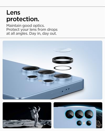 Spigen Camera Lens Protector for Galaxy S25 Ultra - Black [2 Pack]