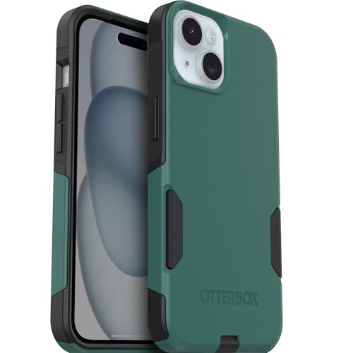 OtterBox iPhone 17e, 16e, 15, 14, 13 Commuter Series Case - Green & Black | 3X Military Drop Protection - Slim - Dual-Layer Shockproof Design - Pocket-Friendly - Raised Edges - Port Covers - color: Green/Black