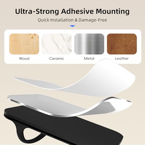 ELETIUO Universal Silicone Laptop Charger Holder,Under Desk Power Brick Mount Organizer for Charging Brick & Cables,Flexible Non-Slip Power Bricks Mount,Secure Supply Holder for Laptop Charger,Black - color: Black