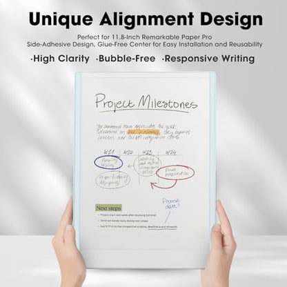 Magnetic Screen Protector for reMarkable Paper Pro 11.8" Reusable TPU Matte Clear Paperlike Film 2024, Anti-Scratch & Anti-Glare Clear Hard Film, Bubble-Free Installation (Not Tempered Glass)