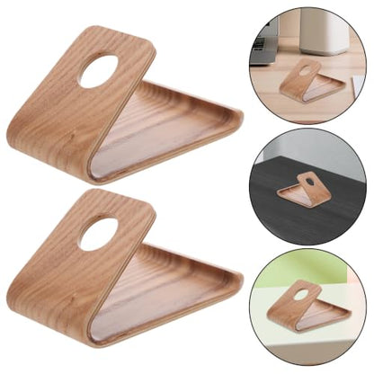 Happyyami 2pcs Wooden Desktop Phone Holder for Smartphones and Tablets