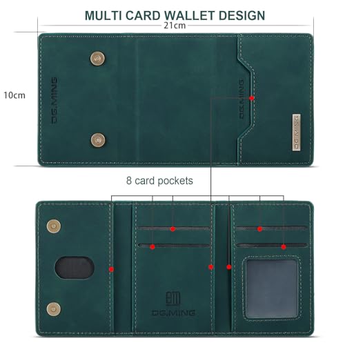 Leather Wallet Phone Cases Compatible with iPhone 15 Plus Case with Card Holder Men 6.7'' 2 in 1 Detachable Back Cover (Green, IP 15 Plus) - color: Green, size: IP 15 Plus