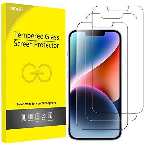 JETech Screen Protector for iPhone 14, 3-Pack | HD Clear, Face ID Compatible, Anti-Scratch Glass - size: iPhone 14