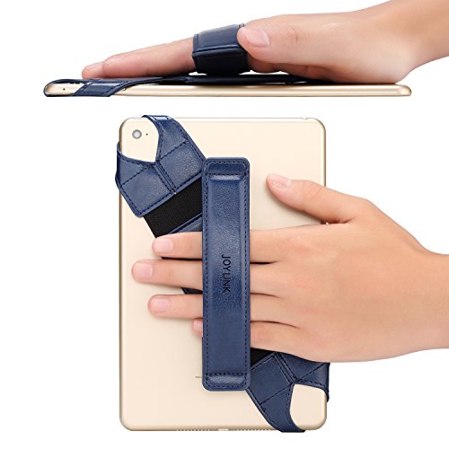 joylink iPad Hand Holder Strap, 360 Degrees Swivel Leather Handle Grip with Elastic Belt, Secure & Portable for 7.9" Tablets (Samsung, iPad mini),Blue - color: Blue