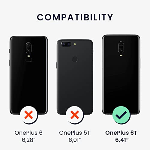 kwmobile Case Compatible with OnePlus 6T Case - Slim Protective TPU Silicone Phone Cover - Mint Matte - color: mint matte