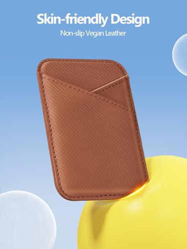 Miroddi for MagSafe Wallet, Leather Magnetic Card Holder for iPhone 16/15/14/13/12 Series, 0.12" Invisible Ultra-Thin Magnetic Phone Wallet, 2 Independent Card Slot, RFID Blocking, Carbon Fiber Brown - color: Carbon Fiber Brown