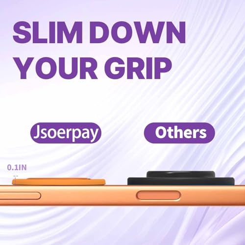 Jsoerpay Ultra-Thin Magnetic Phone Grip for MagSafe, Orange - color: Orange
