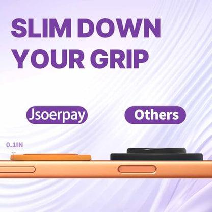 Jsoerpay Ultra-Thin Magnetic Phone Grip for MagSafe, Orange - color: Orange