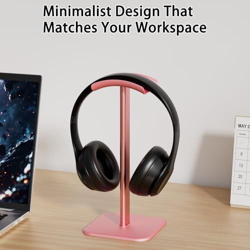 Headphone Stand for Desk - Headset Stand Headphone Holder (Pink) - color: Pink