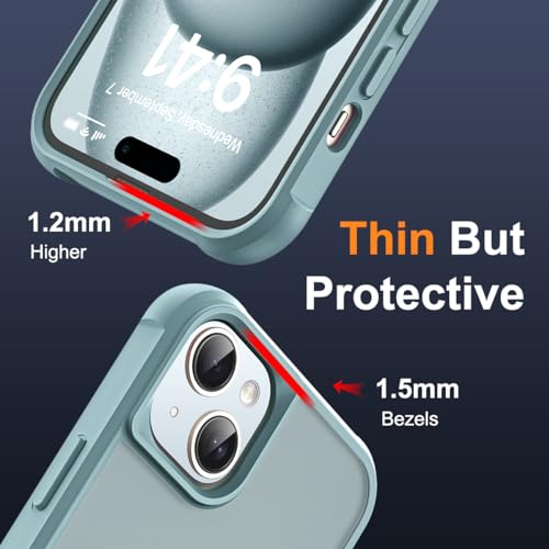 SKYLMW Compatible with iPhone 15 Case with Stand,Blue | iPhone 15 Phone Case 6.1",Magnetic Ring Stand,Compatible with MagSafe,Military-Grade Protection,Great Grip Feeling - color: Blue, size: Iphone 15