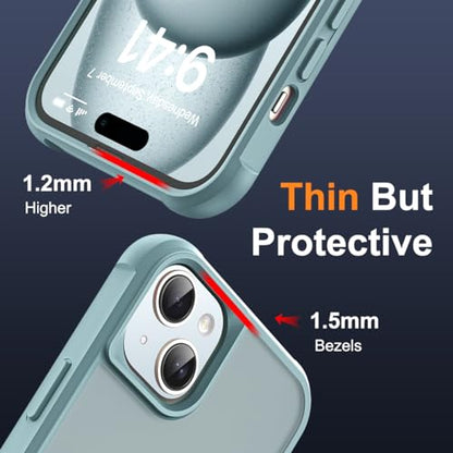 SKYLMW Compatible with iPhone 15 Case with Stand,Blue | iPhone 15 Phone Case 6.1",Magnetic Ring Stand,Compatible with MagSafe,Military-Grade Protection,Great Grip Feeling - color: Blue, size: Iphone 15