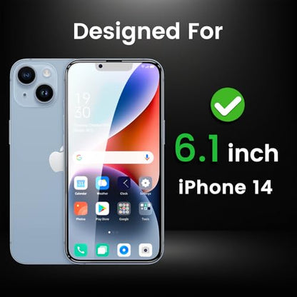 Romkasi 3 Pack Privacy Screen Protector for iPhone 14 6.1 Inch with 3 Pack Camera Lens Protector, Anti Spy Tempered Glass Film, Anti-Scratch, Touch Sensitive, Case Friendly - color: iPhone 14