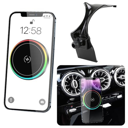 Car Magnetic Phone Mount for Mercedes Benz CLA-Class 2020-2025 CLA250 AMG 35 45 and Benz A-Class 2019-2022 A220 A35 Auto Accessories Best Cellphone Holder Fast 15W Wireless Charger Screen Stand - color: for Benz CLA 2020-2025 and Benz A-Class 2019-2022