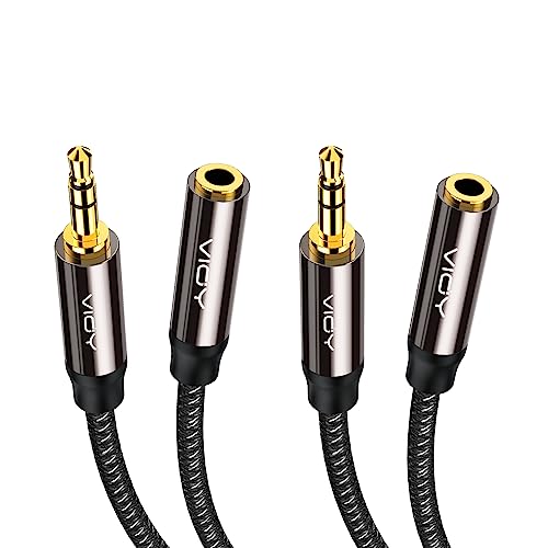 VIOY 2Pack Headphone Extension Cable 10FT, 3.5mm Male to Female Aux Cord - size: 10FT+10FT