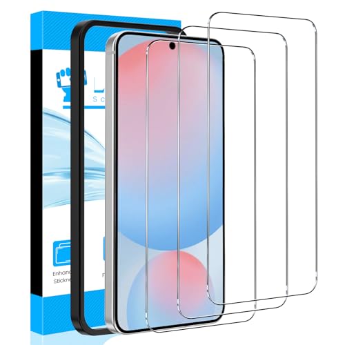 LYWHL 3 Pack for Samsung Galaxy S24 FE Screen Protector Tempered Glass with Alignment Frame, Sensitive Touch Fingerprint Unlock, Anti-Scratch Bubble Free Case Friendly Easy Install - Transparent - size: Samsung Galaxy S24 FE