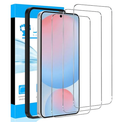 LYWHL 3 Pack for Samsung Galaxy S24 FE Screen Protector Tempered Glass with Alignment Frame, Sensitive Touch Fingerprint Unlock, Anti-Scratch Bubble Free Case Friendly Easy Install - Transparent - size: Samsung Galaxy S24 FE