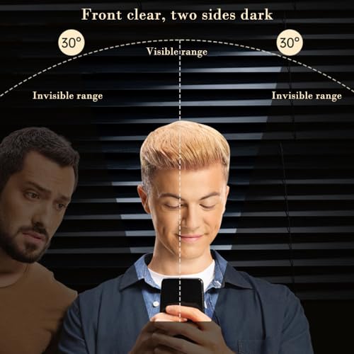 PERFECTSIGHT Privacy Screen Protector Compatible with iPhone 15 Pro 6.1 Inch, Anti Blue Light Anti Spy, HD Clear Bubble Free Anti-Scratch Case Friendly 5X Stronger Tempered Glass - color: HD Privacy, size: 6.1 inch