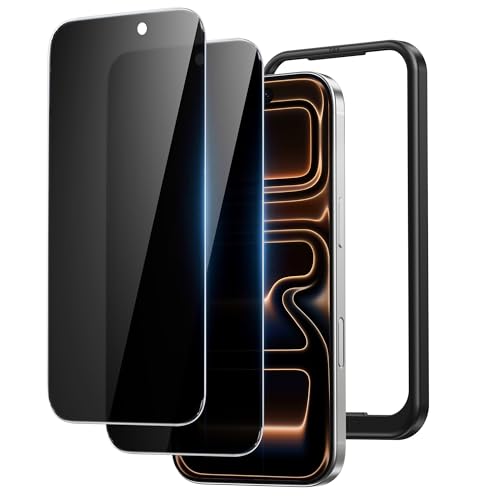 NIMASO for iPhone 17 Pro Max Screen Protector Privacy 2 Pack, Anti-Spy Tempered Glass Film with Easy Installation Tool, 9H Hardness Military Grade Shatterproof, Anti-Scratch, 6.9-Inch - size: iPhone 17 Pro Max 6.9 inch