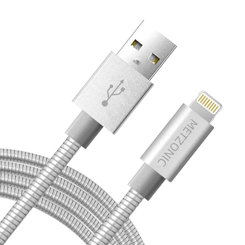 iPhone Charger Lightning Cable, 3.3FT Pet Chew Proof Metal Braided Charger Cord, [Apple MFi Certified] Fast Charging for iPhone 14 13 12 11 Pro Max XS XR X 8 7 6 5 Plus iPad and More - size: 3.3FT