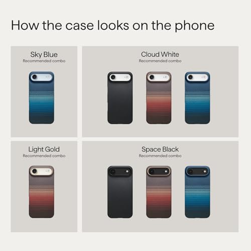 pitaka for iPhone Air Case with Caseless Touch Feeling, Black/Grey(Twill) - color: Black/Grey (Twill)