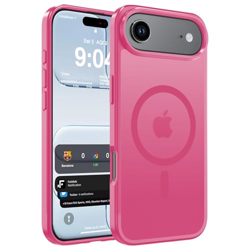 WRJ Magnetic Matte Case for iPhone Air 6.5-Inch, [Compatible with Magsafe] [Military Grade Drop Protection] Slim Translucent Anti-Fingerprints Shockproof Protective Phone Case-Hot Pink - color: Hot Pink, size: For Iphone Air 6.5 Inch