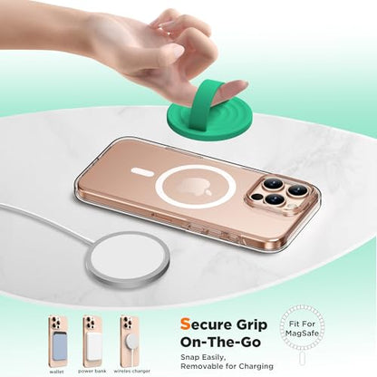 Magnetic Phone Grip for MagSafe, Silicone Ring Grip, Emerald Green - color: Emerald Green
