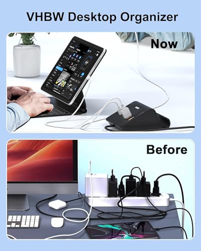 USB C Charging Station 35W, VHBW 6 Port 3A and 3C(1Port *USB-C PD20W Fast) Desktop Fast Charging Station for iPhone 14/13/12,Samsung Galaxy S23/S22/S21,etc - color: Fast Charging USB-3A3C-Black