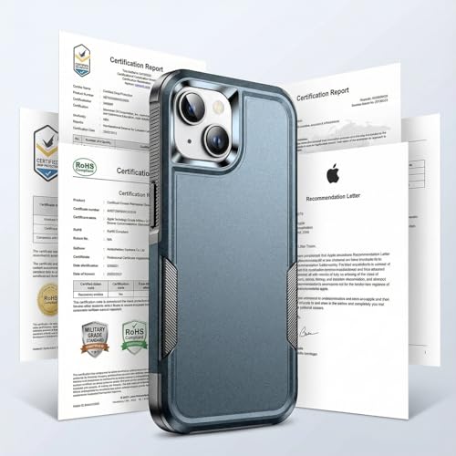 Shockproof for iPhone 15 Case,[15 FT Military Grade Drop Protection],with 2X [Tempered Glass Screen Protector ] with Air Bumpers Full-Body Protective Phone Case-Navy Blue - color: Navy Blue
