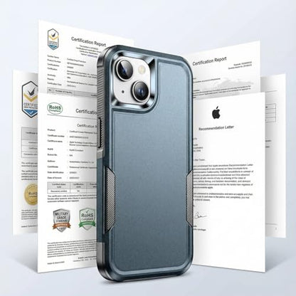 Shockproof for iPhone 15 Case,[15 FT Military Grade Drop Protection],with 2X [Tempered Glass Screen Protector ] with Air Bumpers Full-Body Protective Phone Case-Navy Blue - color: Navy Blue