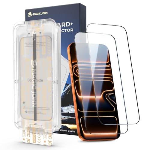 MAGIC JOHN 3rd Gen Upgraded for iPhone 17 Pro Max Screen Protector 6.9 Inch | Auto Dust-Elimination,Easy Installation,2 Pack Shatterproof Tempered Film,HD Clear - size: iPhone 17 Pro Max 6.9inch
